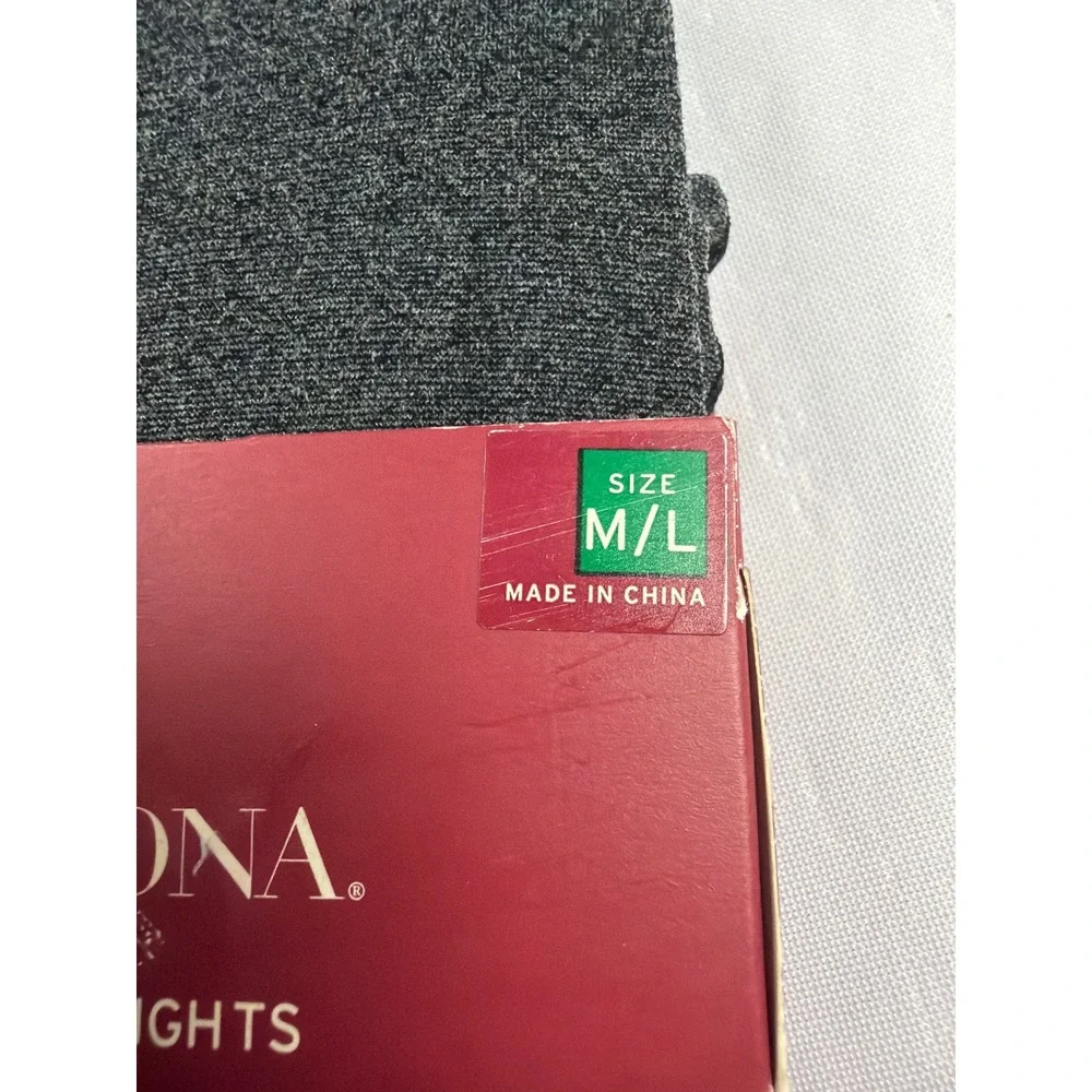 Merona Opaque Tights Women‎ M/L Charcoal Heather Gray Nylon Spandex Minimalist
